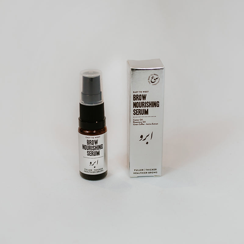 Bottle of The East To West Lifestyle Co© Nourisihng Brow Serum 